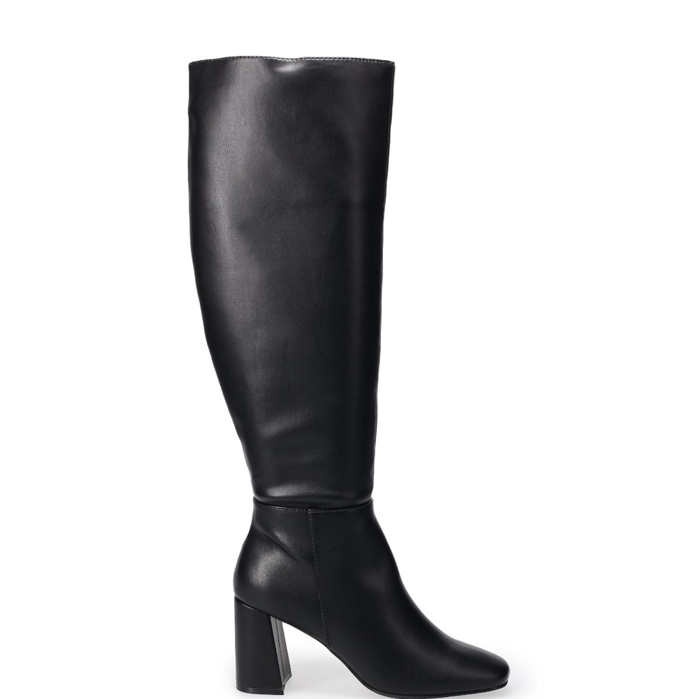 Black Knee-High Women's Boots - Picture 2 of 6